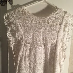 Free people white lace mini dress low back